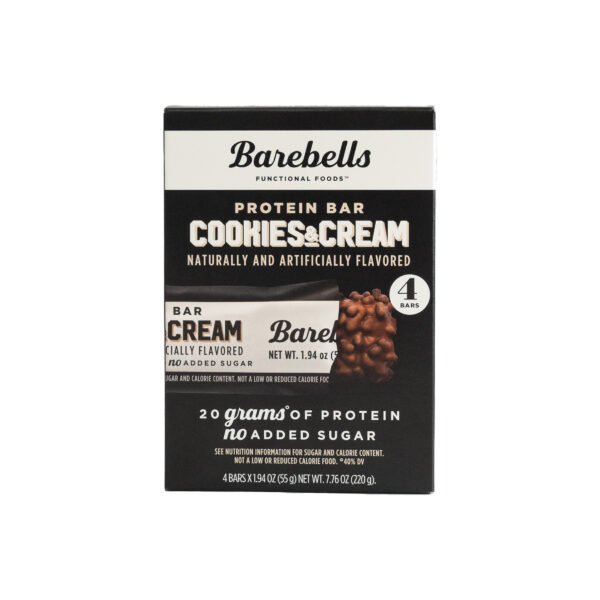 Barebells Protein Bars with 20g High Protein, 1.9oz Bars, Cookies & Cream - 4 Count