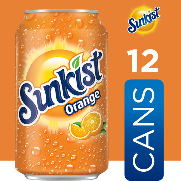 Sunkist Orange Soda Pop, 12 fl oz, 12 Pack Cans